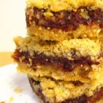 date squares sliced and stacked up